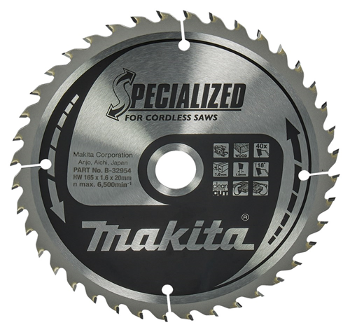 Cirkelzaagblad Hm Makita - 165X1.6X20MM 40T 0 Cirkelzaagblad Hm Makita - 165X1.6X20MM 40T 0