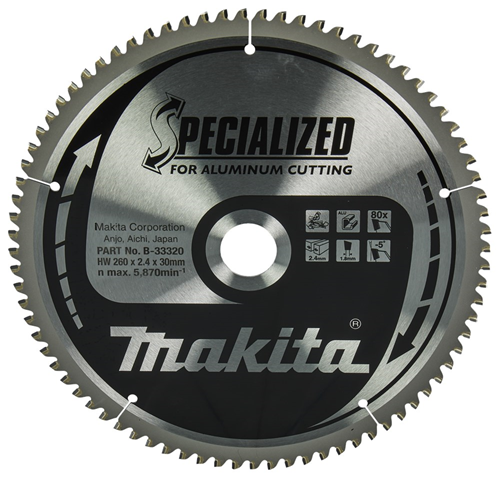 Cirkelzaagblad Hm Makita - 260X2.4X30MM 80T TCG NEGATIEF Cirkelzaagblad Hm Makita - 260X2.4X30MM 80T TCG NEGATIEF