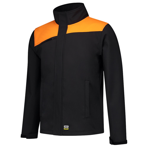 Jack Softshell Bicolor Naden Tricorp - 402021 ZWART/ORANJE XXL Jack Softshell Bicolor Naden Tricorp - 402021 ZWART/ORANJE XXL