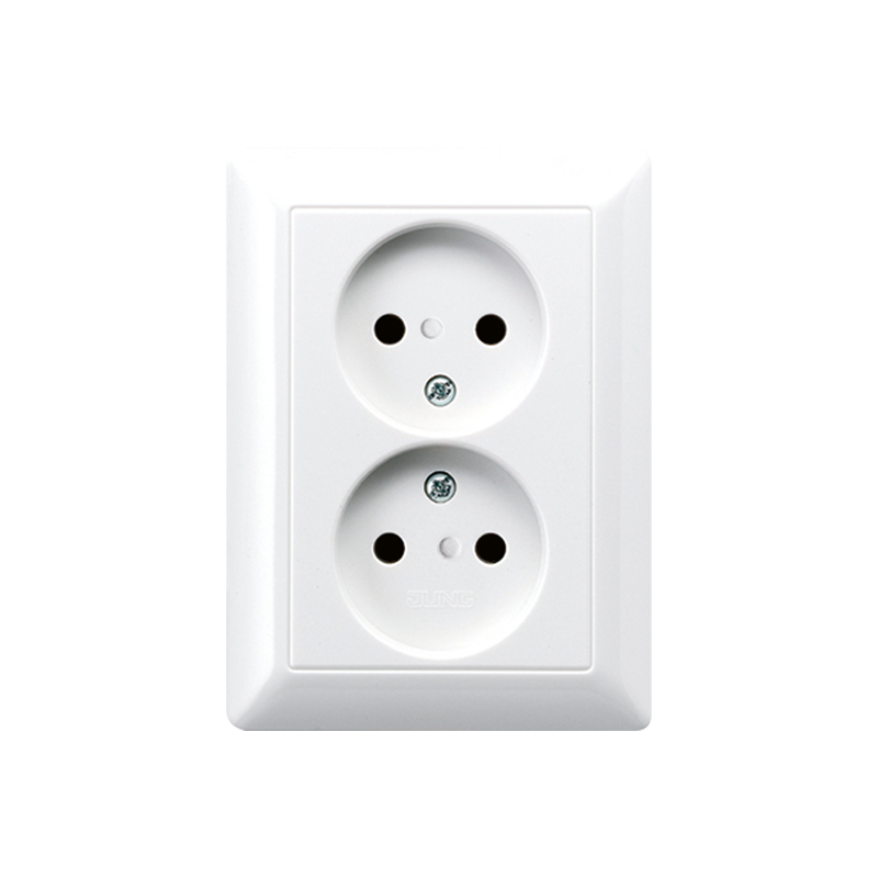 Wandcontactdoos Inbouw Dubbel Jung - AS500 AS5010U ALPINE WIT