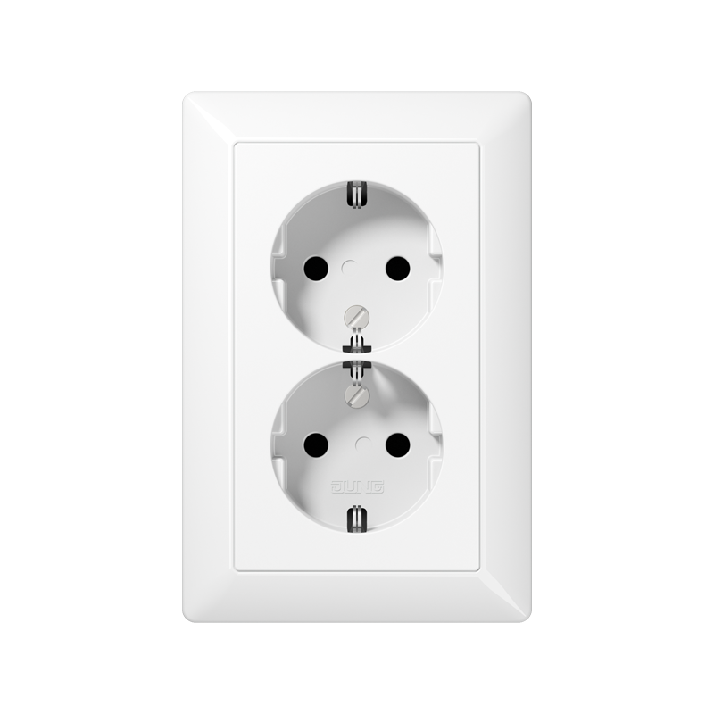 Wandcontactdoos Inbouw Dubbel Jung - AS500 AS5015 ALPINE WIT
