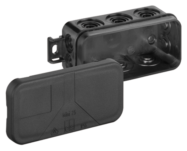 Kabeldoos - MINI25-L 89X43X37MM ZWART IP55
