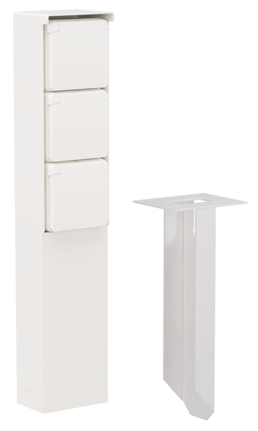 Tuinpaal Drievoudig Niko Hydro - 701-36835 HYDRO WIT IP55