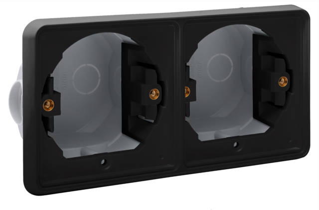 Inbouwkader Dubbel Niko Hydro - 761-75000 ZWART IP55