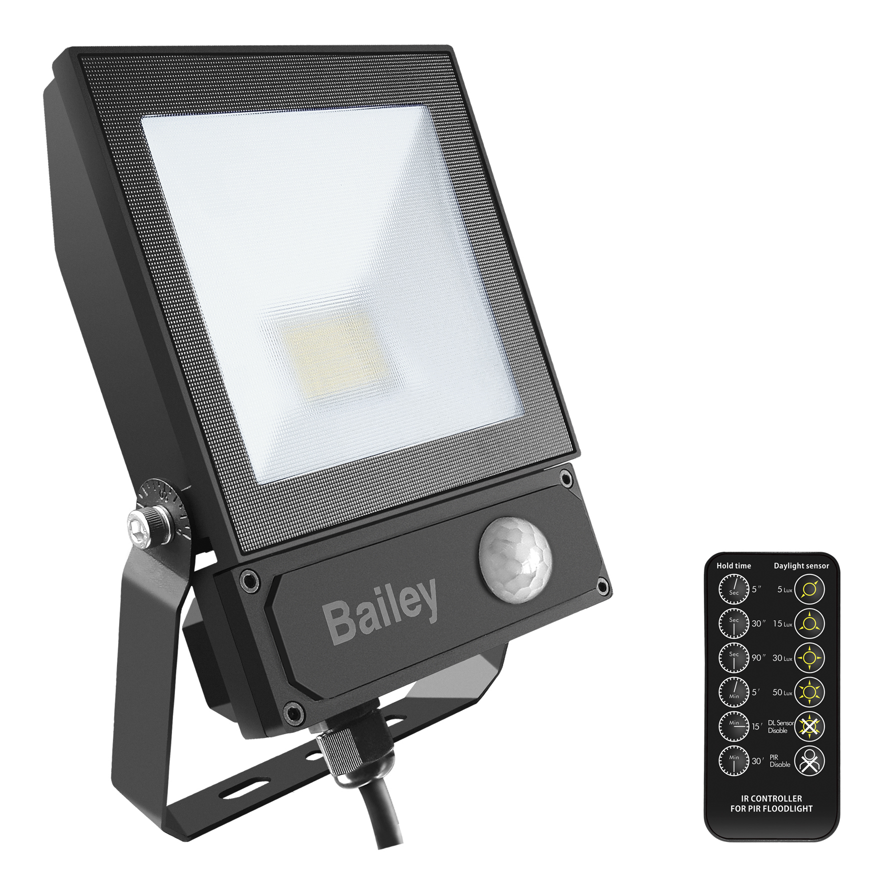 Bouwlamp Floodlight Led Klasse I Bailey - SLIM II 20W/3300Lm/IP65/CRI:79
