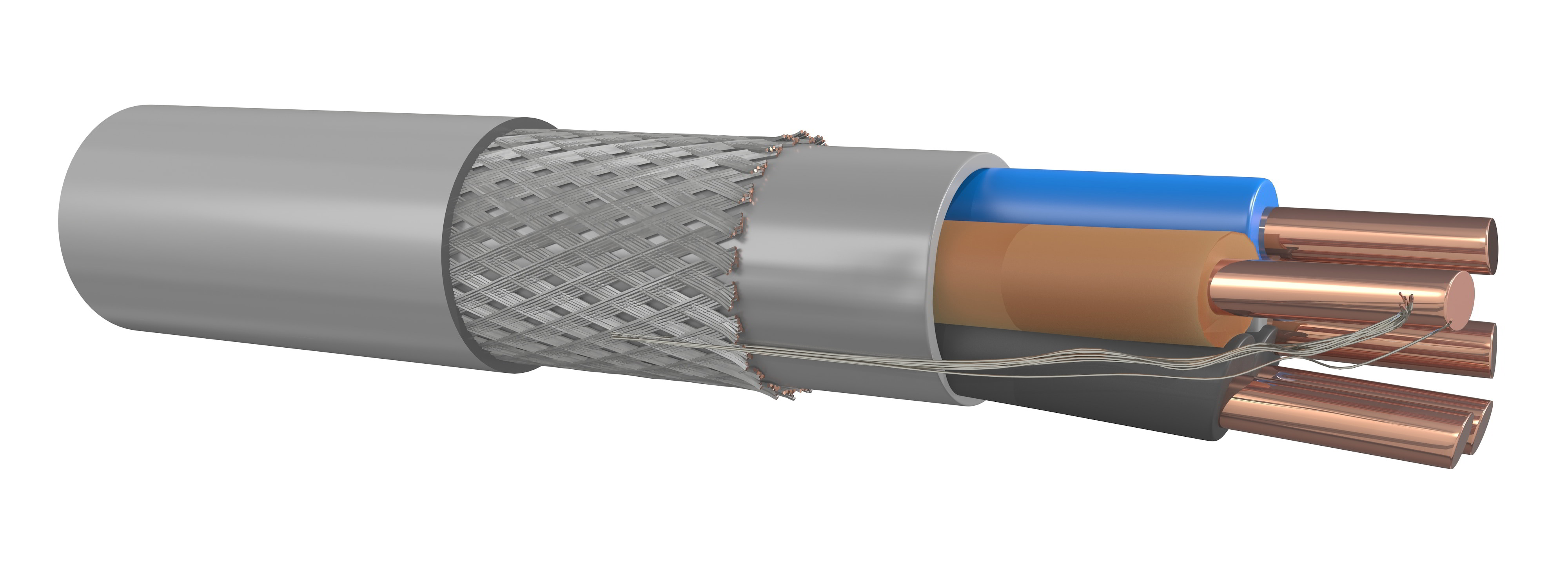 Elektriciteitsgrondkabel Xlpe Grijs - VO-YMVKAS 4X2.50MM2 100M