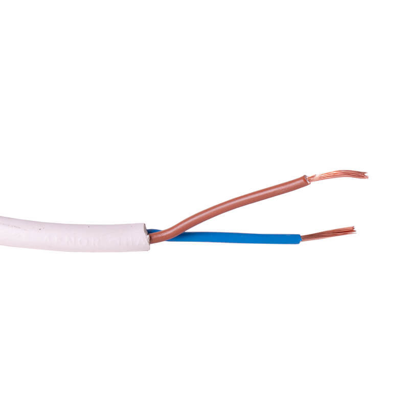 Mantelleiding Wit Pvc - H05VV-F 2X1.00MM2 25M