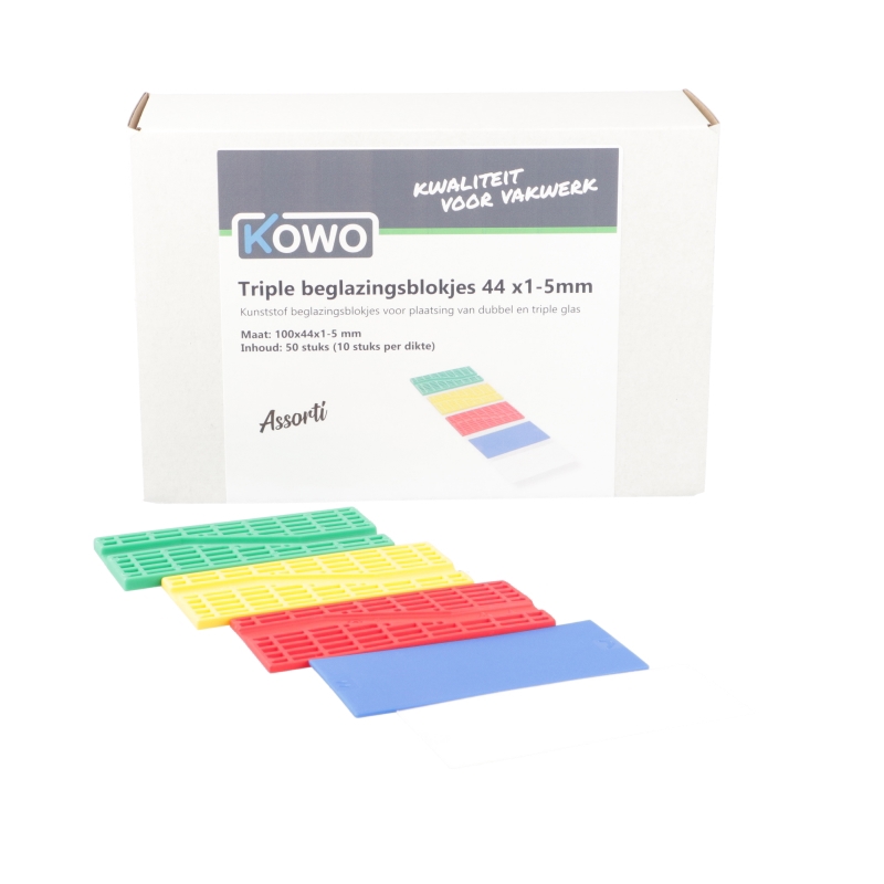 assortiment beglazingsblokjes kunststof