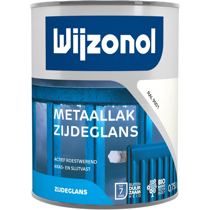 Metaallak Zijdeglans Cršme Wit - 9001 750ML RAL 9001