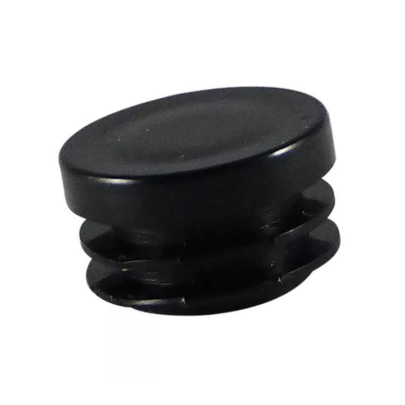 Insteekdop Kunststof Zwart - ROND 34MM PLATTE KOP