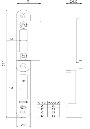 sluitkom verzinkt kfv