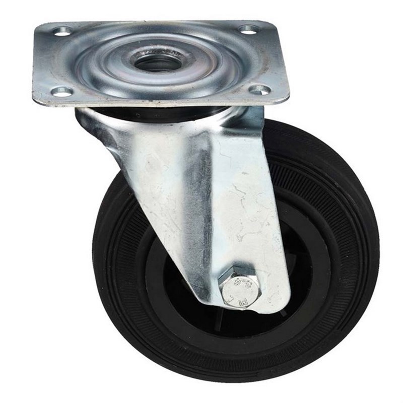 zwenkwiel zwart volrubber