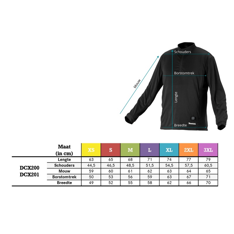 ondershirt verwarmd makita-9