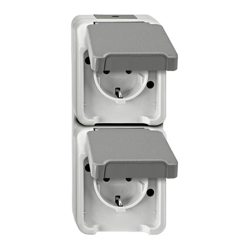 wandcontactdoos opbouw dubbel aquastar