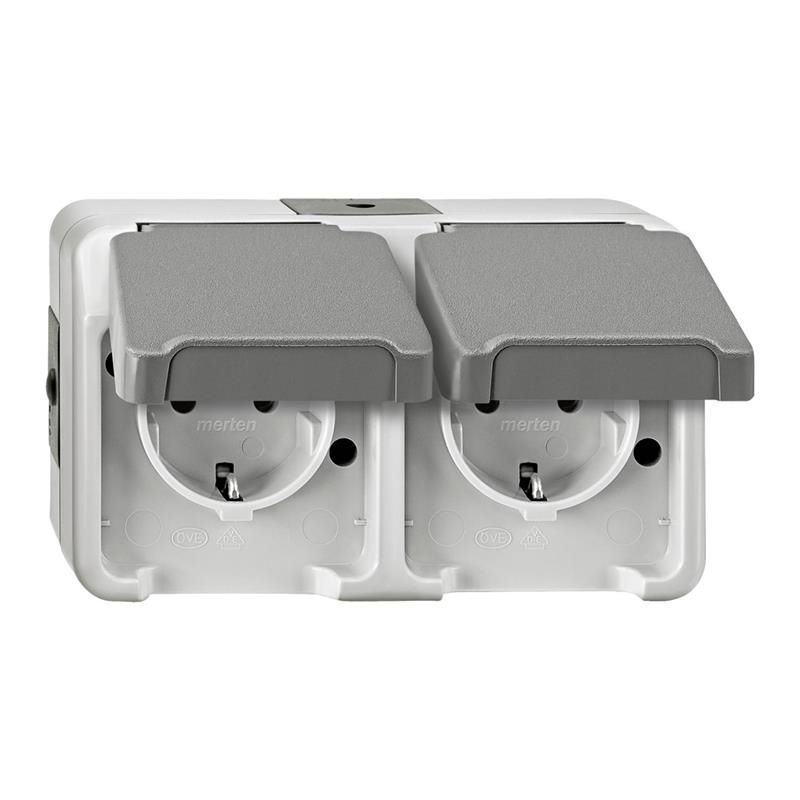 wandcontactdoos opbouw dubbel aquastar