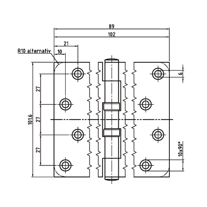 kogellagerscharnier verzinkt bsw-4