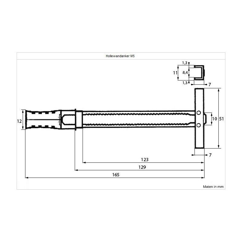 hollewandanker metaal/nylon toggler-6
