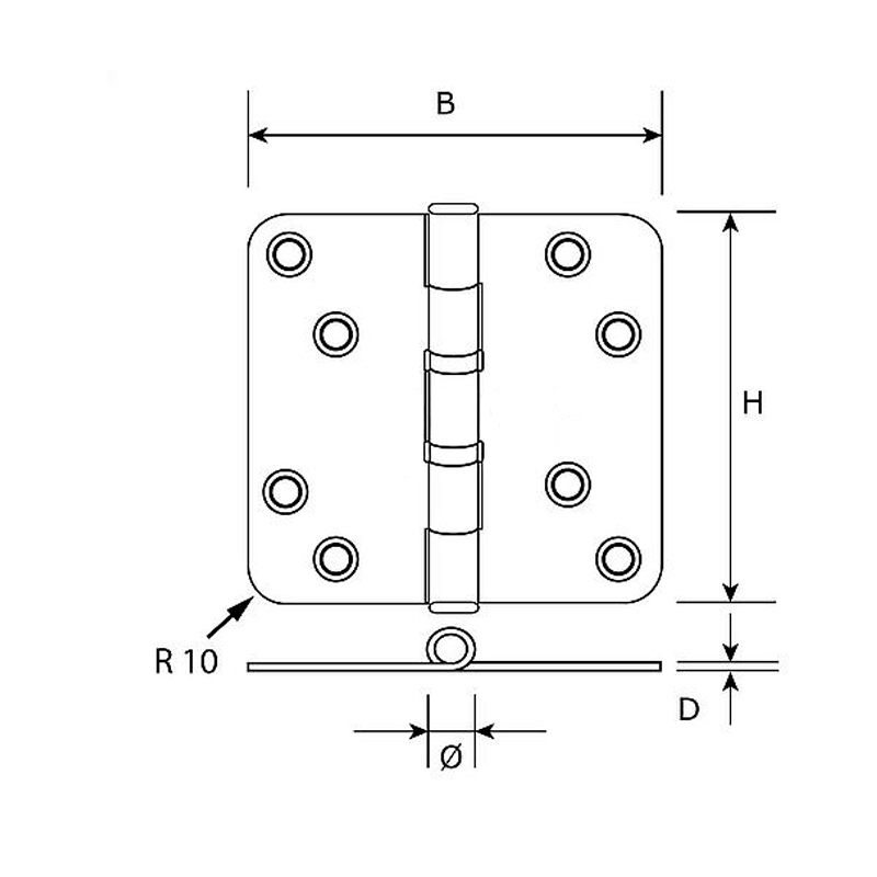 kogellagerscharnier rvs dx-5