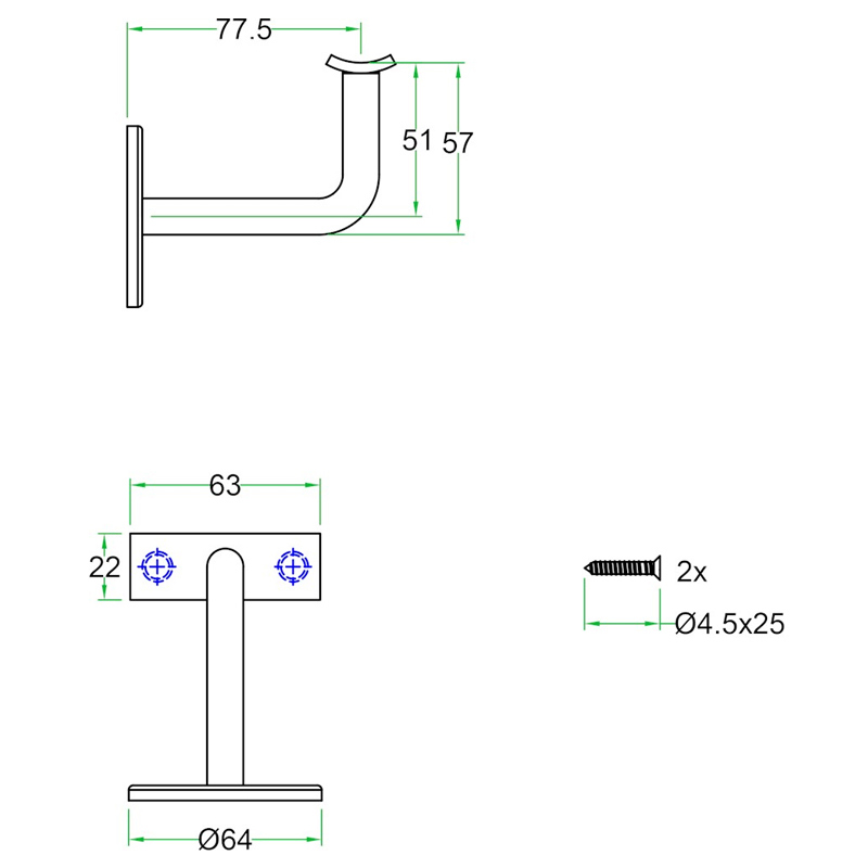 leuninghouder rvs oxloc-3