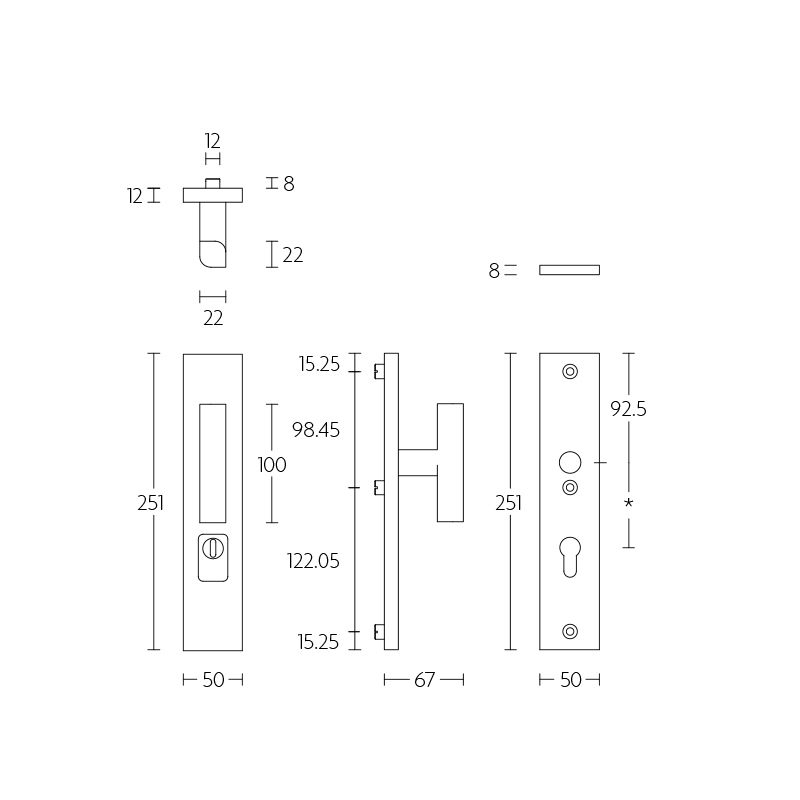 voordeurgarnituur rvs-3