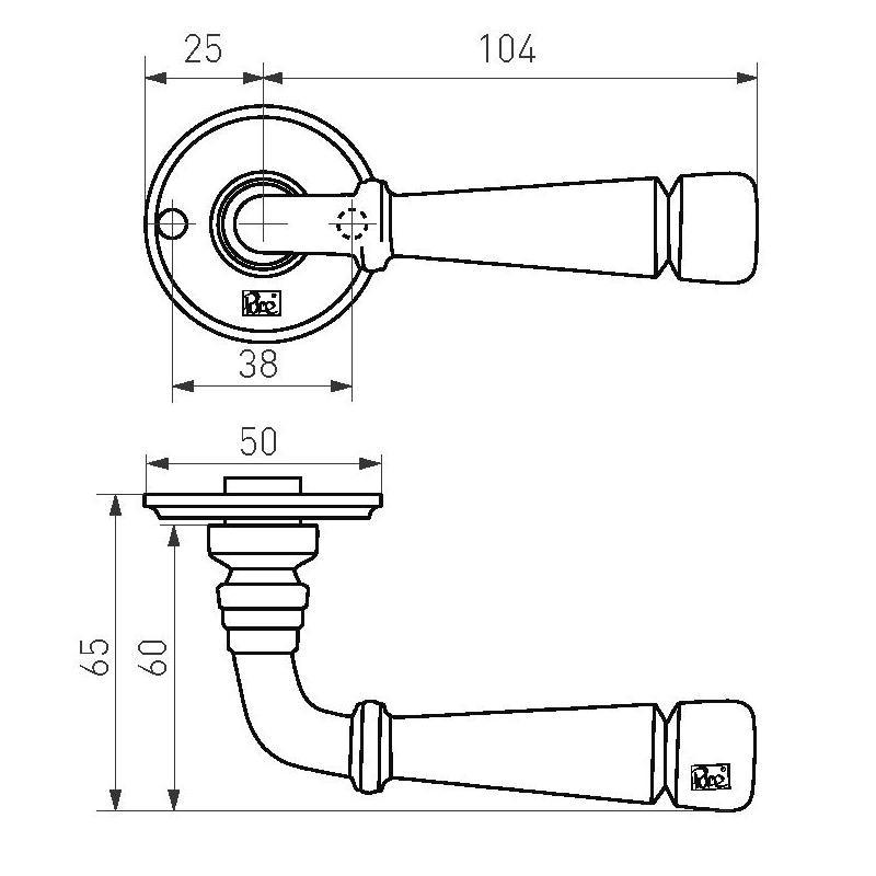 deurkruk ruw brons gepolijst-3