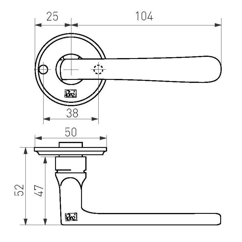 deurkruk ruw brons gepolijst-3