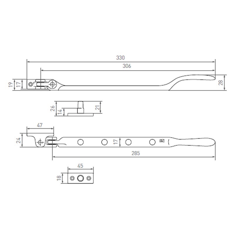 raamuitzetter ruw brons gepolijst-3