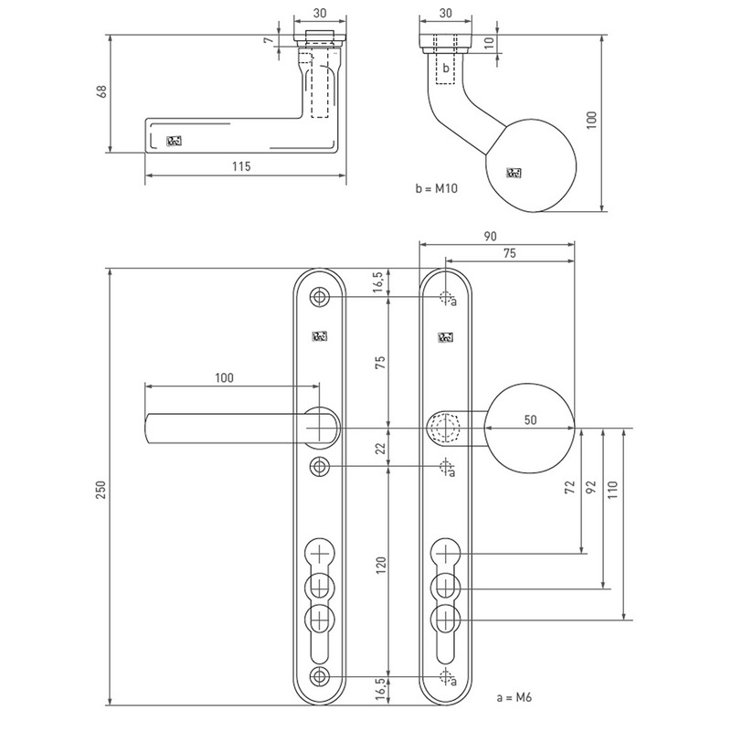 voordeursmalgarnituur ruw bronsgepolijst-3