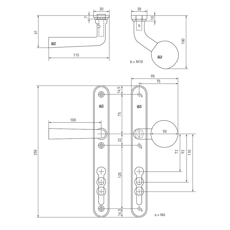 voordeursmalgarnituur ruw bronsgepolijst-3