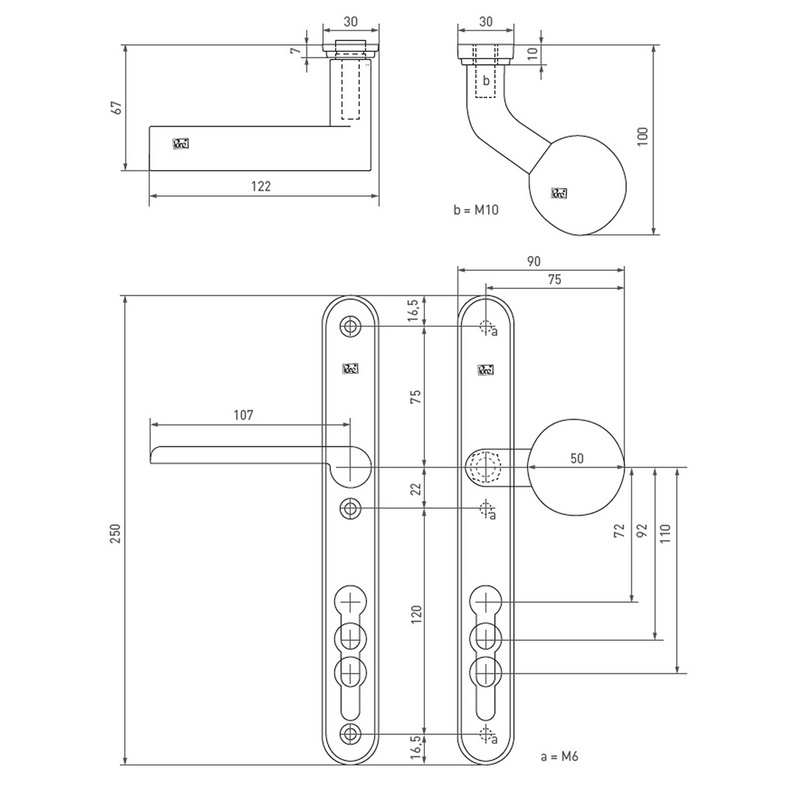 voordeursmalgarnituur ruw brons-3