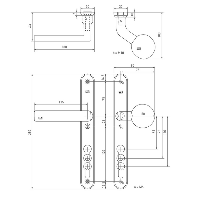 voordeursmalgarnituur ruw bronsgepolijst-3