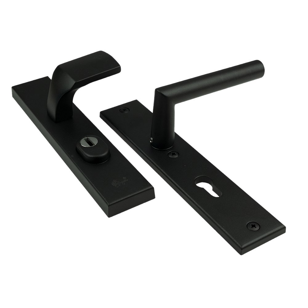 voordeurgarnituur alu mat zwart oxloc