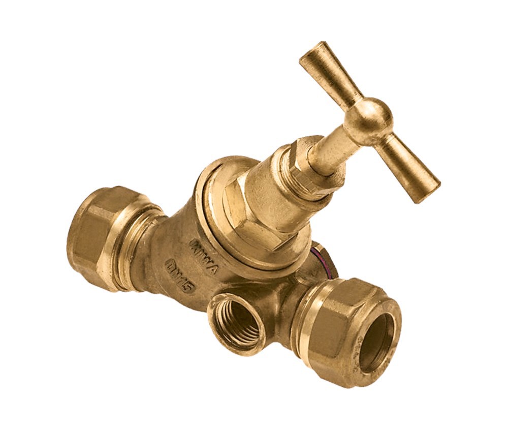 knel stopkraan messing