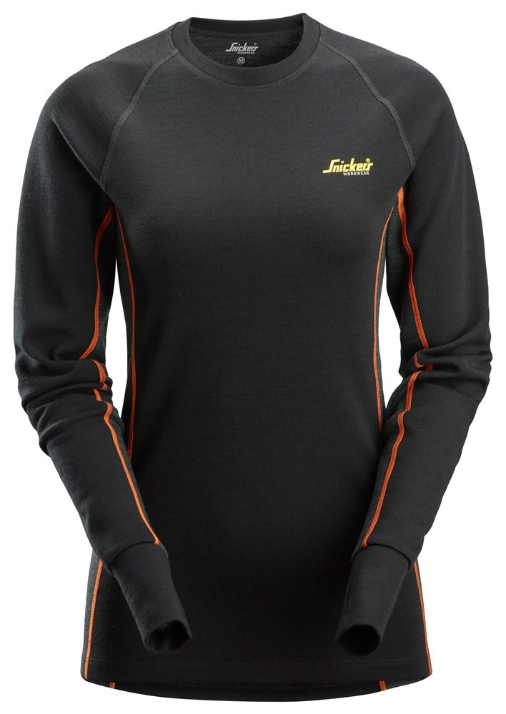 Shirt Merino Dames Snickers - 9470 ZWART/GRIJS S