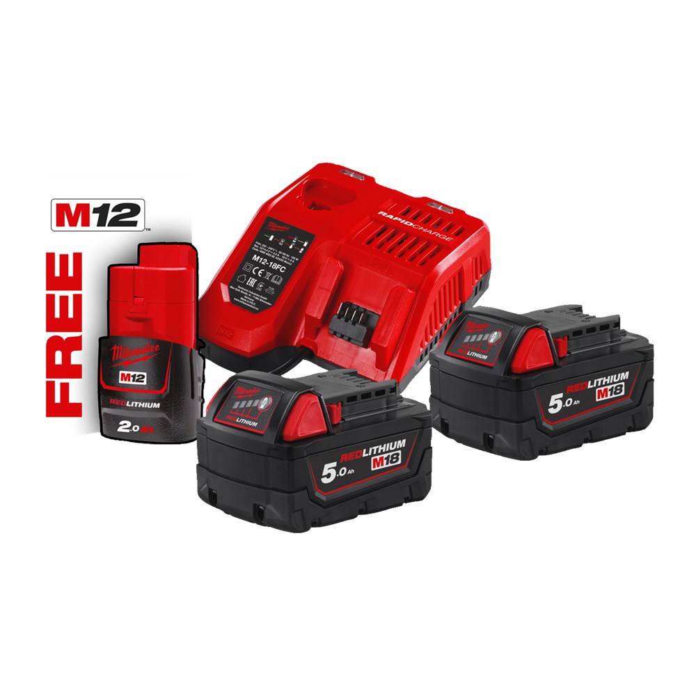 Startset Milwaukee - M18 NRG-502 12.0V-18.0V