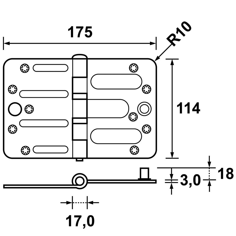 vh-schijflagerscharnier verzinkt axa-4