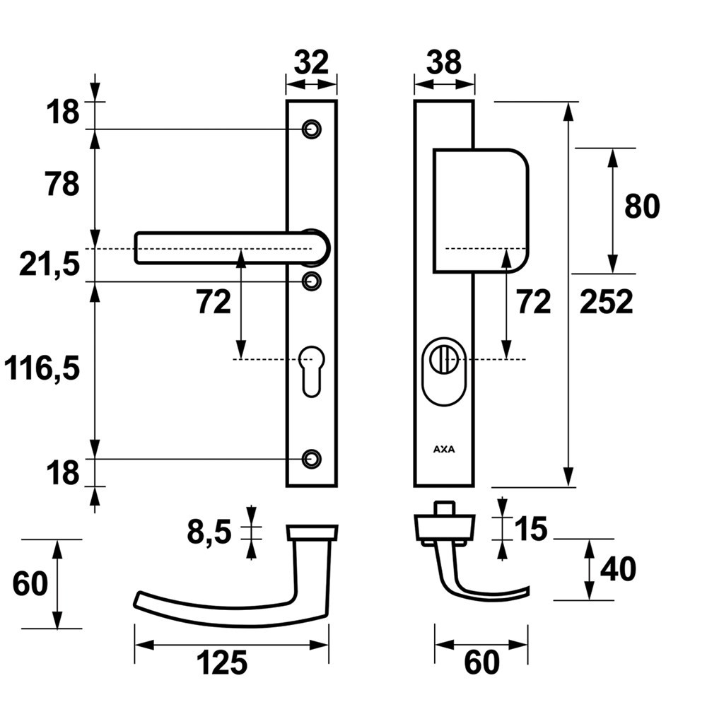 voordeursmalgarnituur f1 axa-5