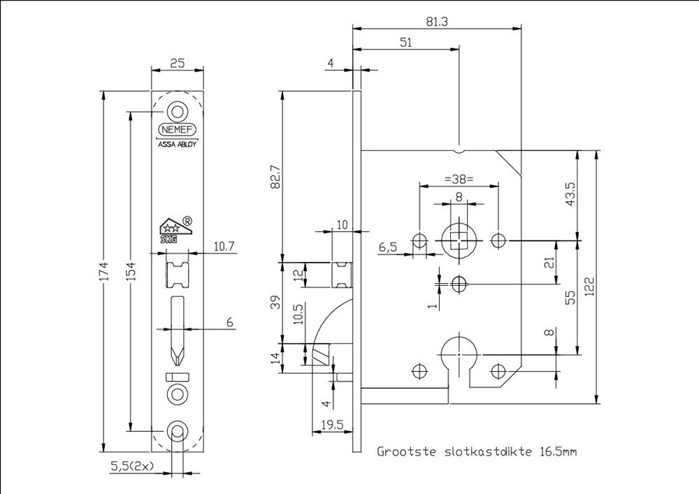 veiligheidsdeurslot insteek zelfsl nemef-3