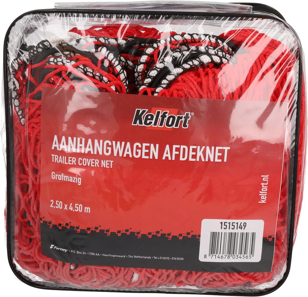 Veiligheidsnet Voor Aanhanger - 2.50X4.50M ROOD