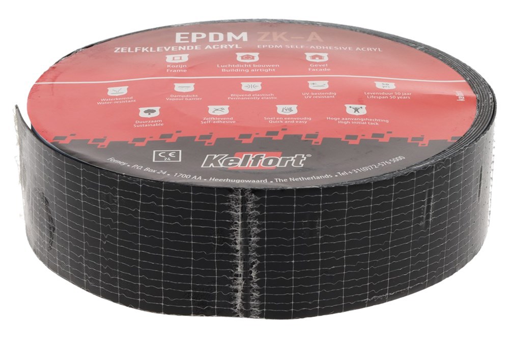 Stroken Epdm Folie Zwart Kelfort Acryl - ZK-A  50X0.6MM 20M BINNENTOEPASSING