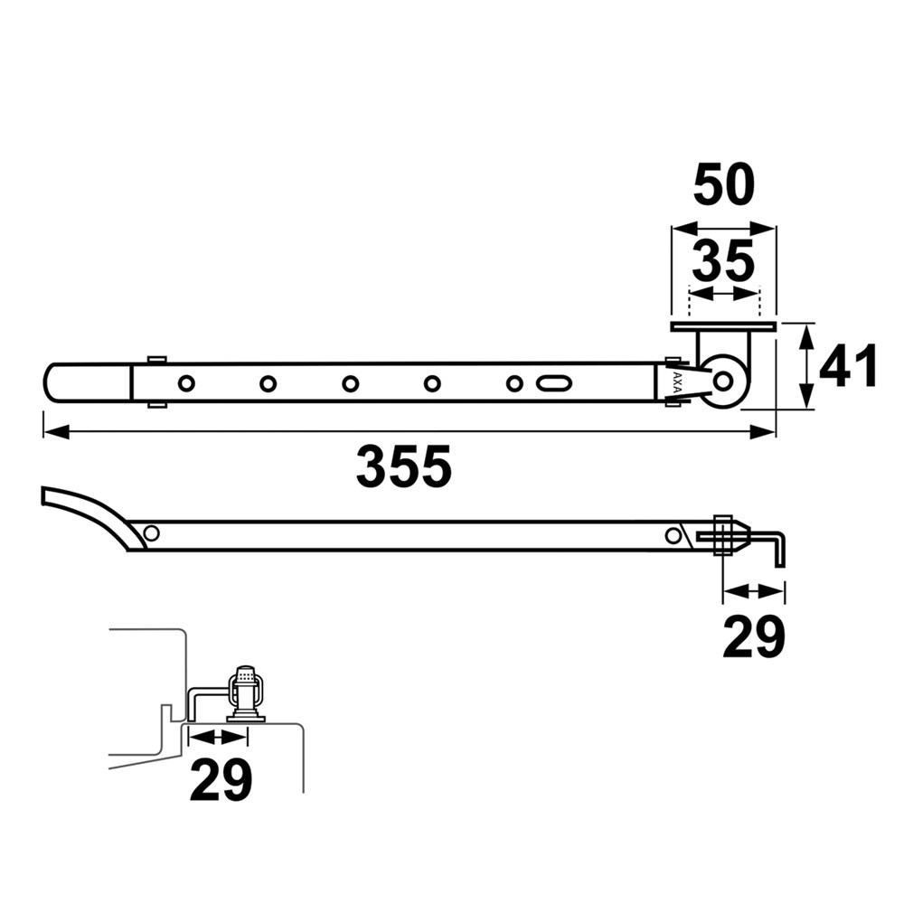 raamuitzetter rvs/zwart axa-5
