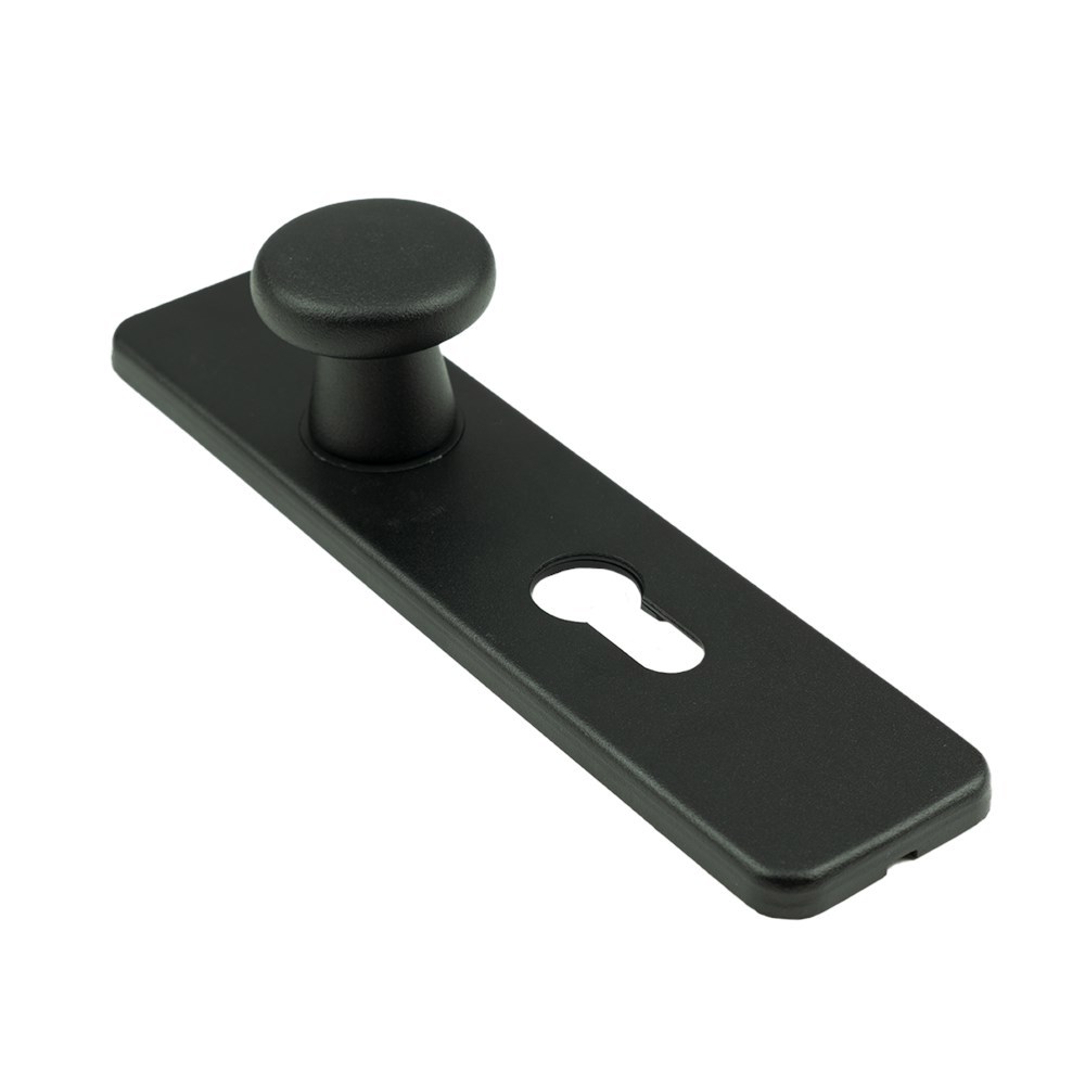 knopschild aluminium mat zwart oxloc