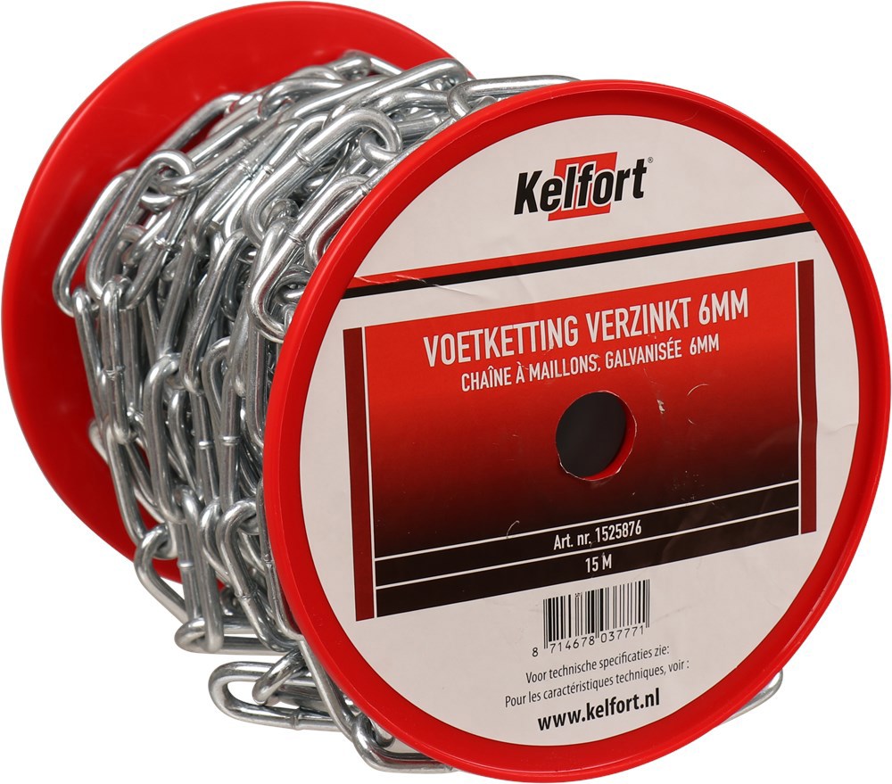 Voetketting Verzinkt Kelfort -  6MM 15M