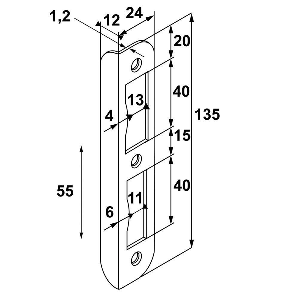 hoeksluitplaat zwart gelakt axa-4