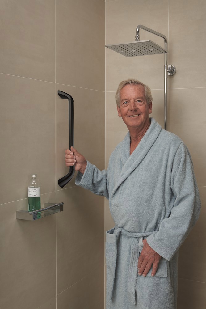 wandbeugel zwart/aluminium secucare-4