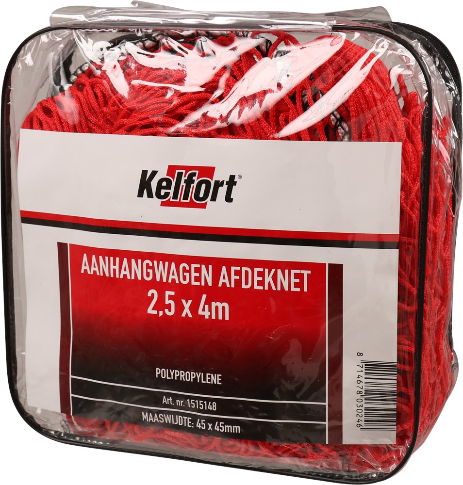 Veiligheidsnet Voor Aanhanger - 2.50X4.00M ROOD