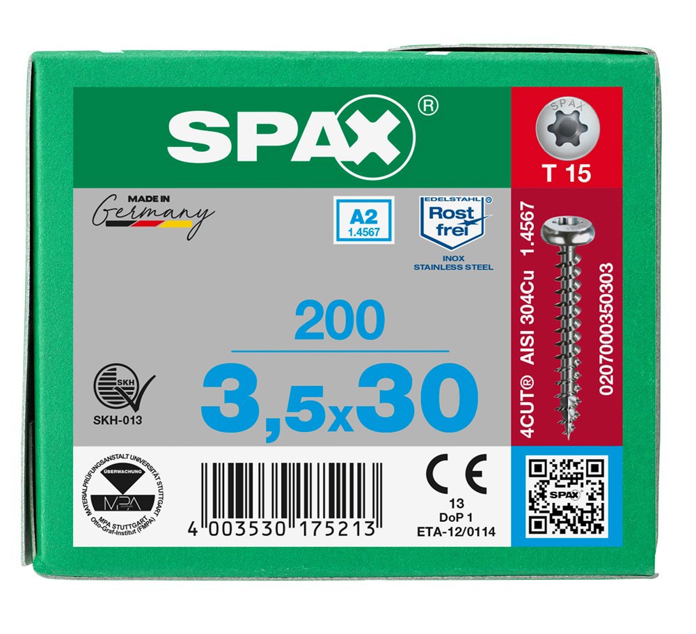 spaanplaatschroef rvs a2 spax-7