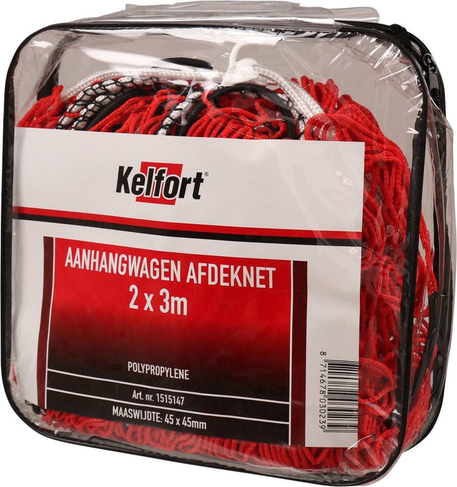 Veiligheidsnet Voor Aanhanger - 2.00X3.00M ROOD