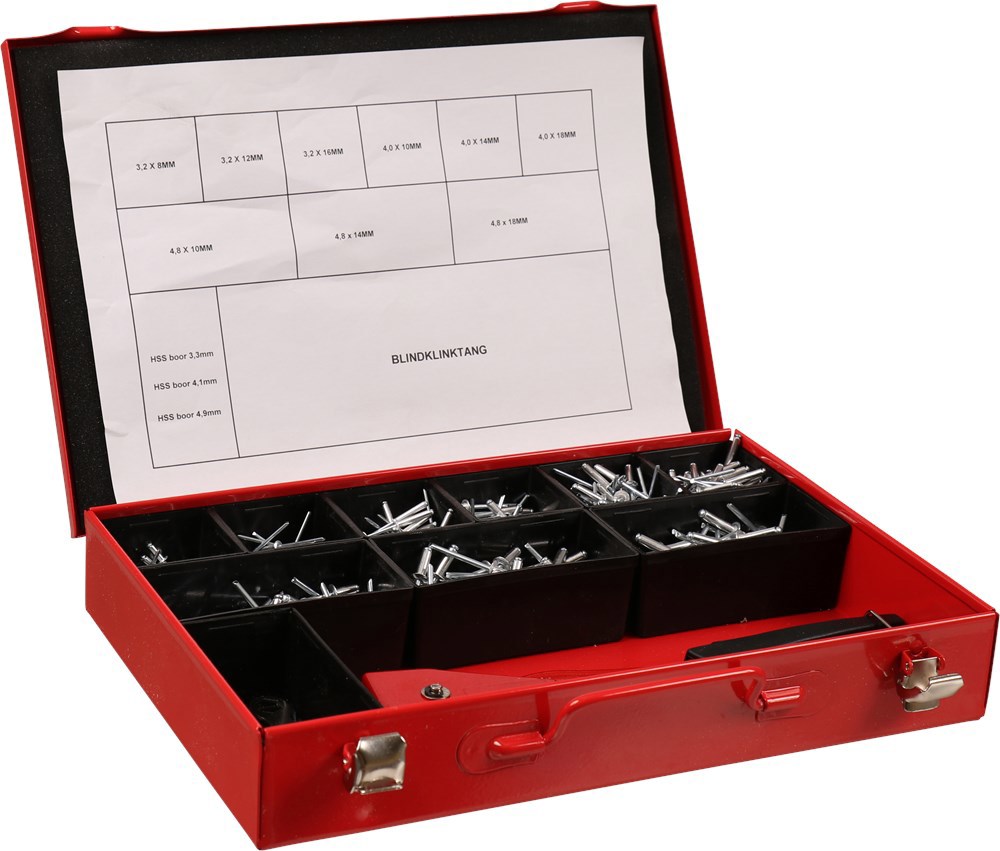 assortimentskoffer metaal rood kelfort