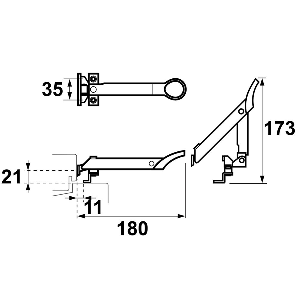 combi-raamuitzetter rvs/zwart axa-5